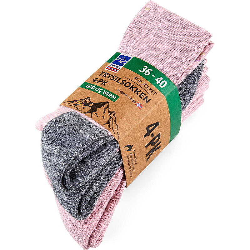Trysil Trysilsokk 4-pk str 36/40 grå