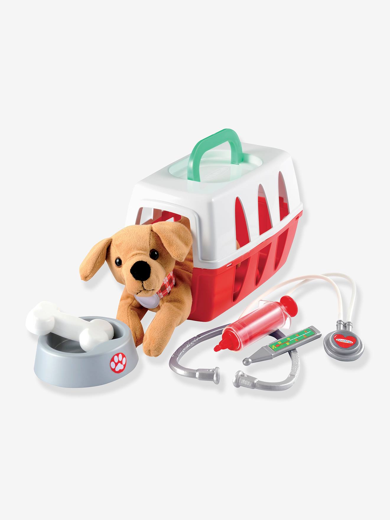 Ecoiffier Kinder Tierarztkoffer mit Plüschhund ECOIFFIER - weiß