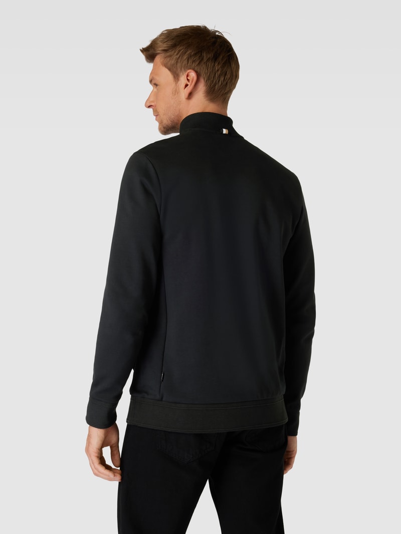 Sweatshirt mit Stehkragen Modell 'Sidney' in schwarz