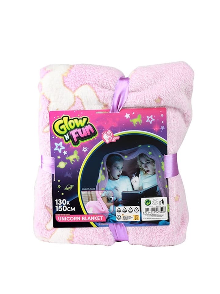Toi-Toys Kinder-Decke Einhorn leuchtet im Dunkeln 130 cm x 150 cm 0 Monate günstig kaufen onesize