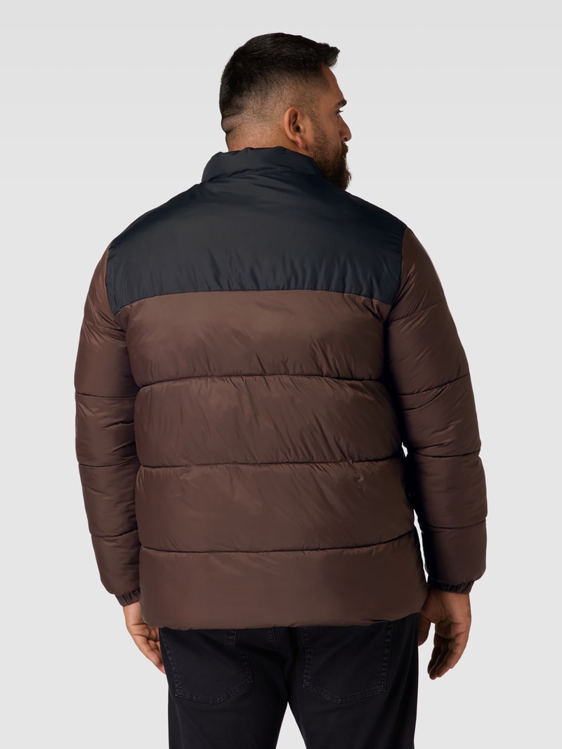 PLUS SIZE Steppjacke im Two-Tone-Design Modell 'TOBY' in dunkelbraun