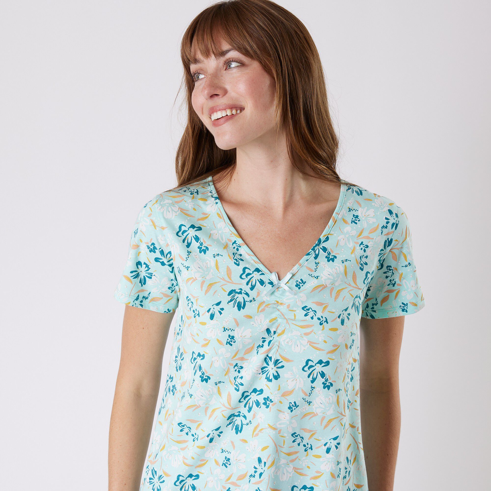 Tee-shirt pyjama manches courtes imprimé floral