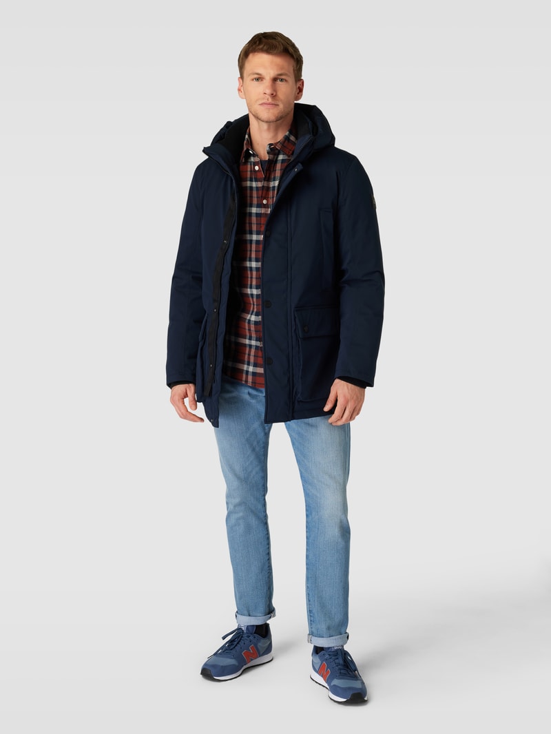 Winterjacke mit Kapuze Modell 'artic' in marineblau