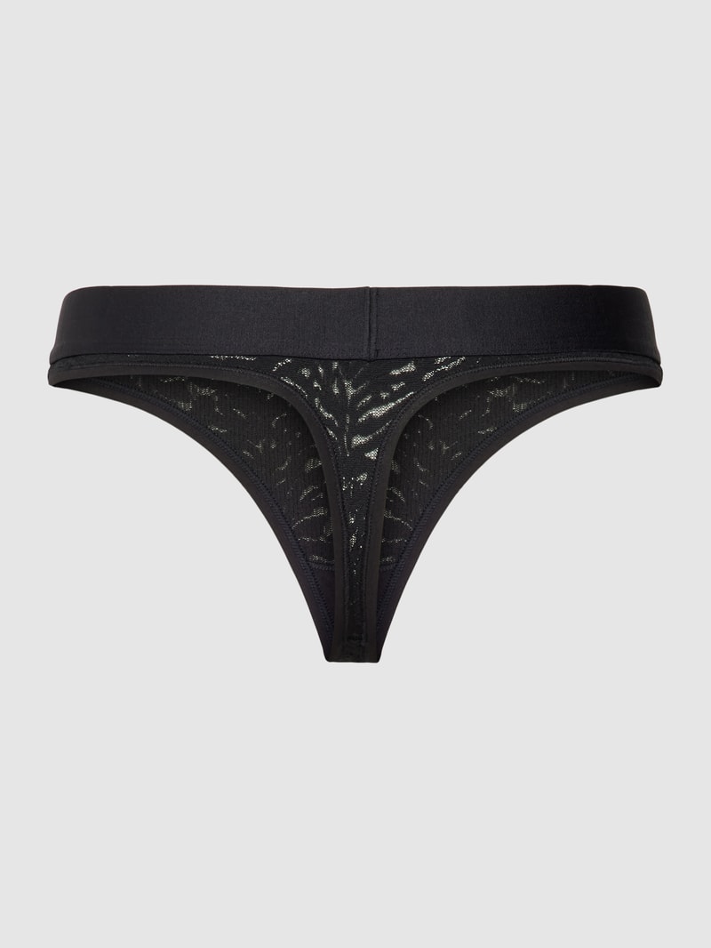 String mit Lochmuster in schwarz