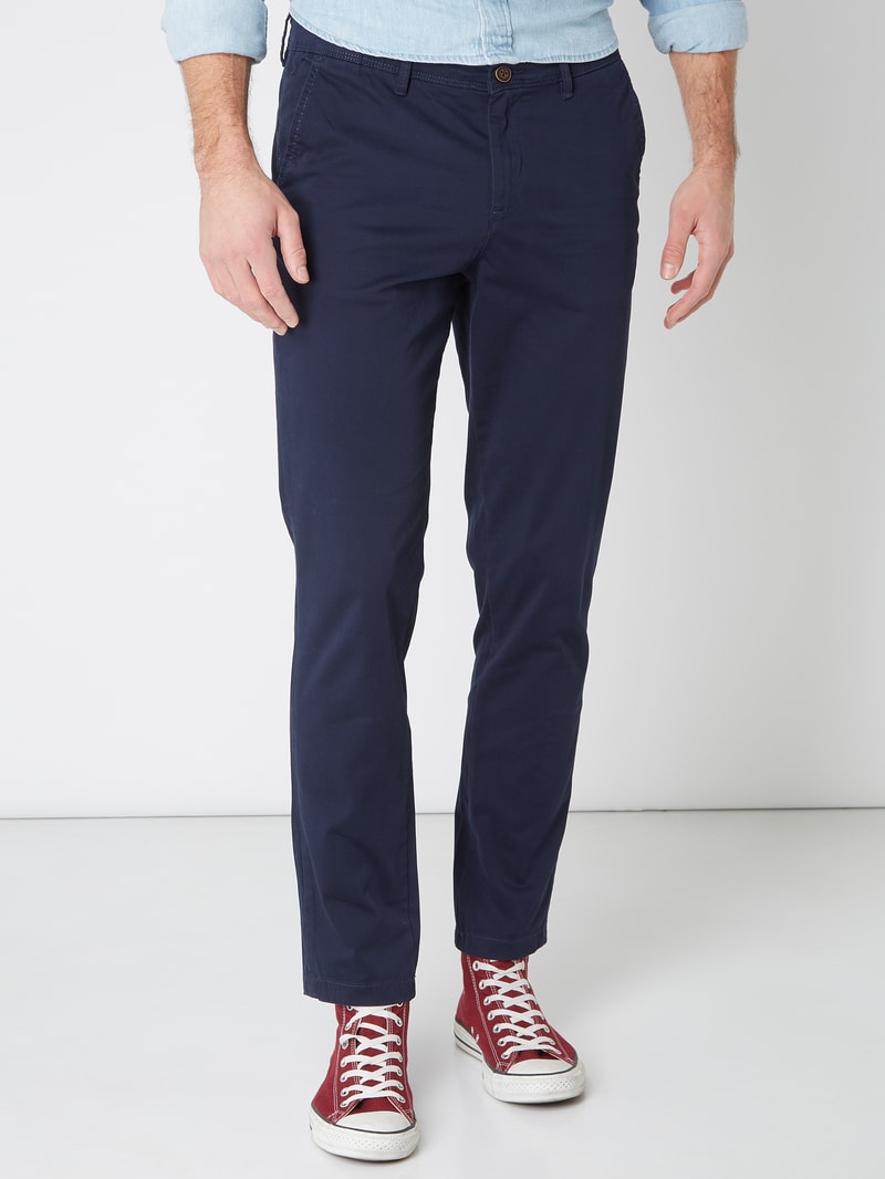 Slim Fit Chino mit Stretch-Anteil in dunkelblau