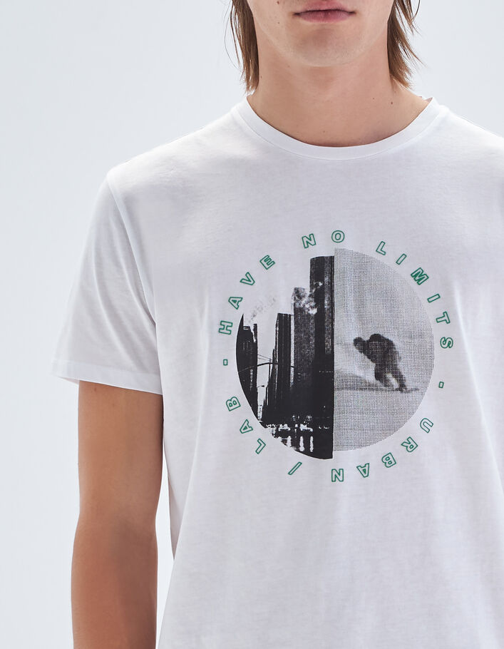 T-shirt blanc visuel buildings DRY FAST Homme