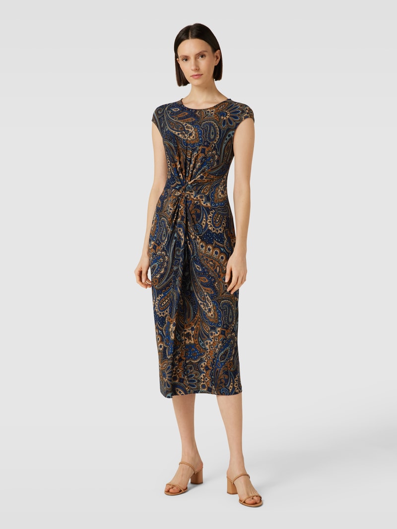 Midikleid mit Allover-Muster Modell 'BREGILLY' in marineblau