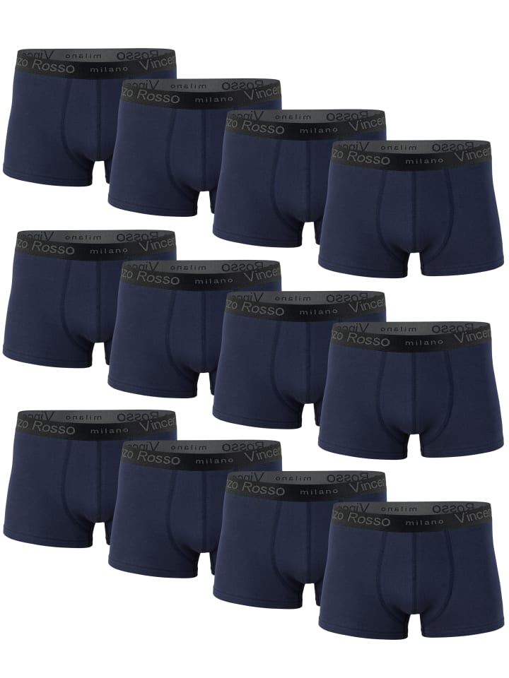 Vincenzo Rosso 12er Pack Boxershorts - Hipster in marineblau günstig kaufen