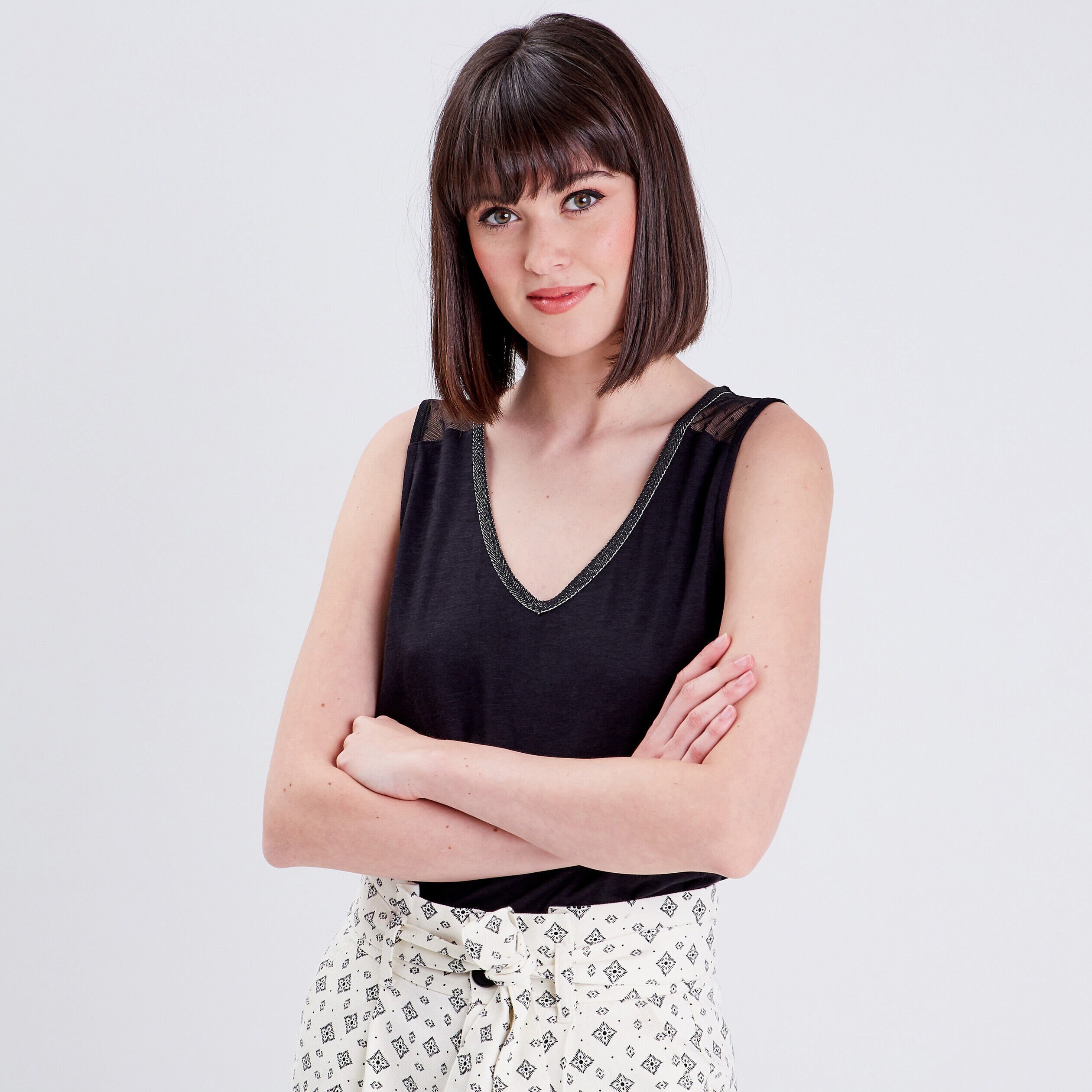 Débardeur bretelles larges noir femme | Cache Cache
