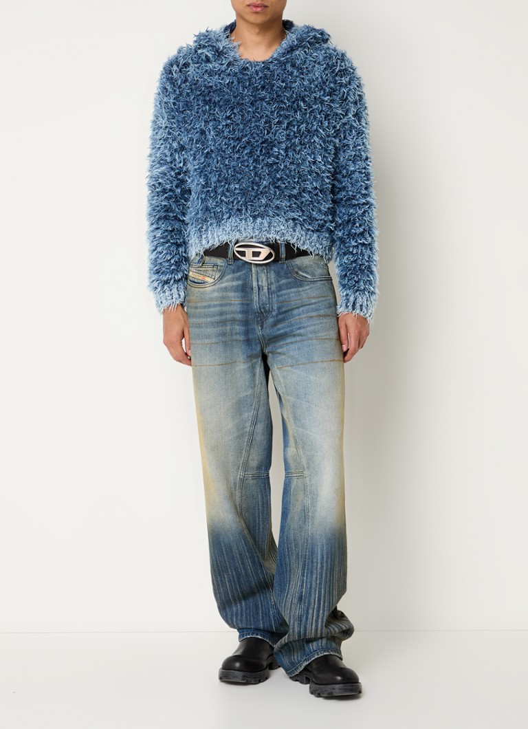 Diesel K-Dave Coarse Knit Hoodie with Raised Trim