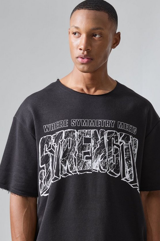 Man Active X Og Gym Oversize T-Shirt mit rohem Saum