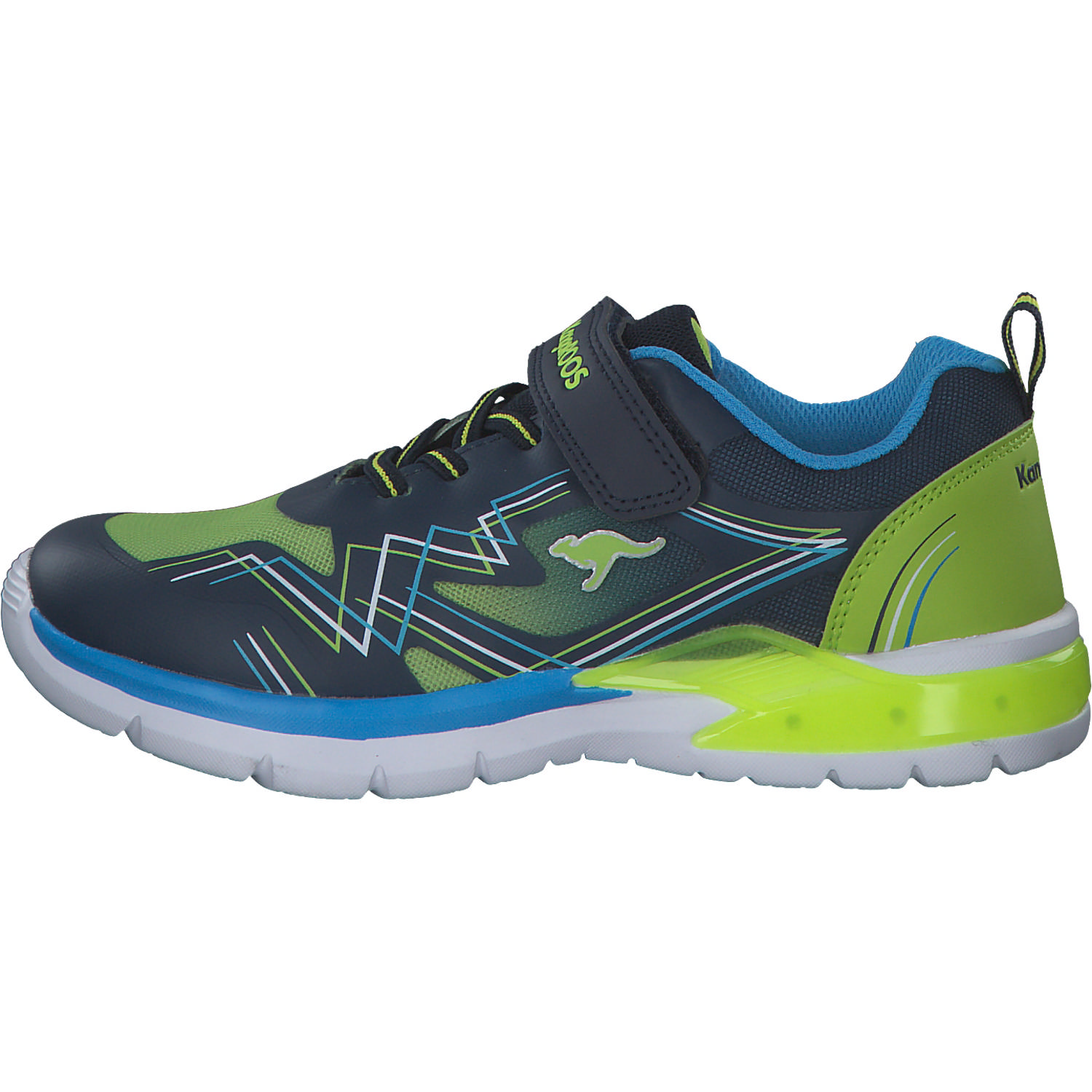 KangaROOS K-SL Flasher EV 00011, Sneakers Low, Kinder, dk navy/lime