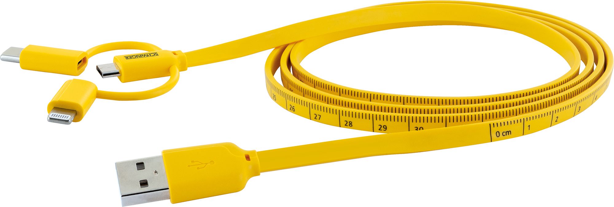 Schwaiger WKU310 3 in 1 gelbes Ladekabel
