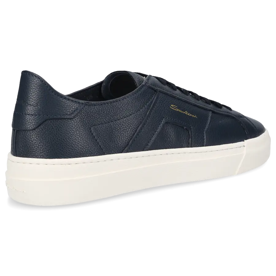 Santoni - Sneaker low DOUBLE BUCKLE Kalbsleder - blau