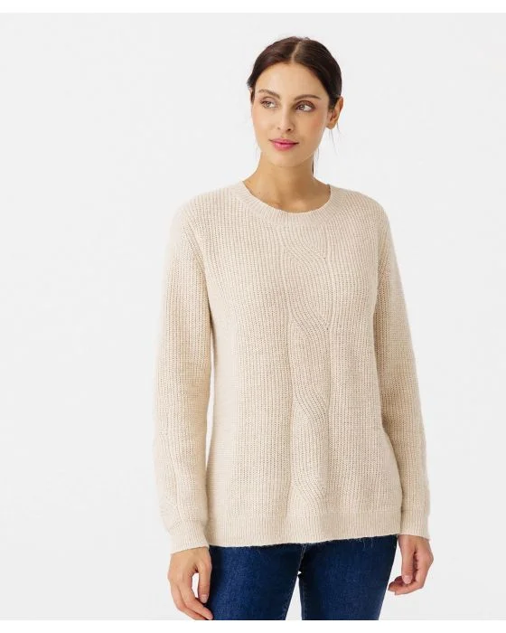 Pull col rond mélange alpaga