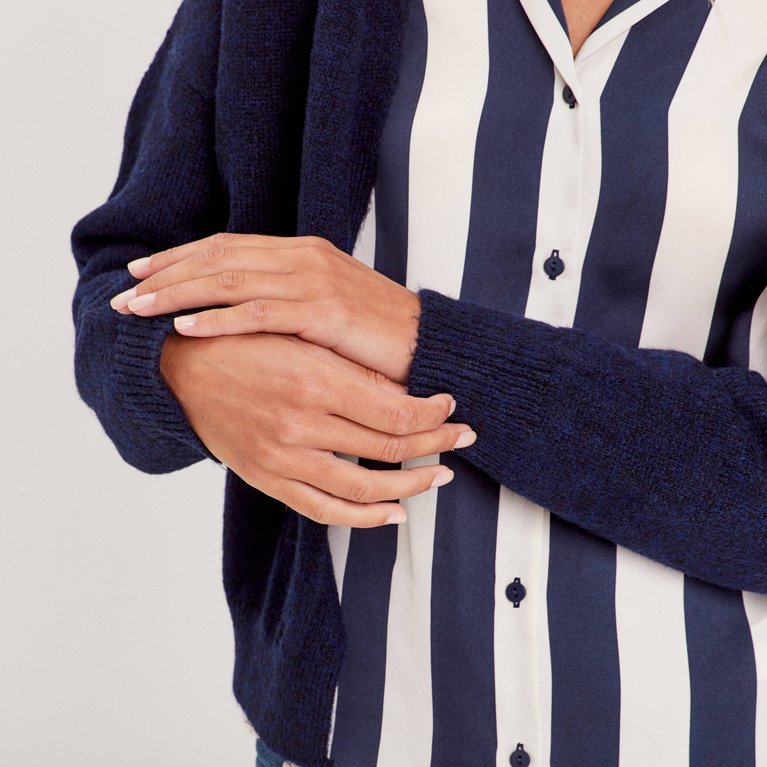 Gilet manches longues bleu marine femme | Cache Cache