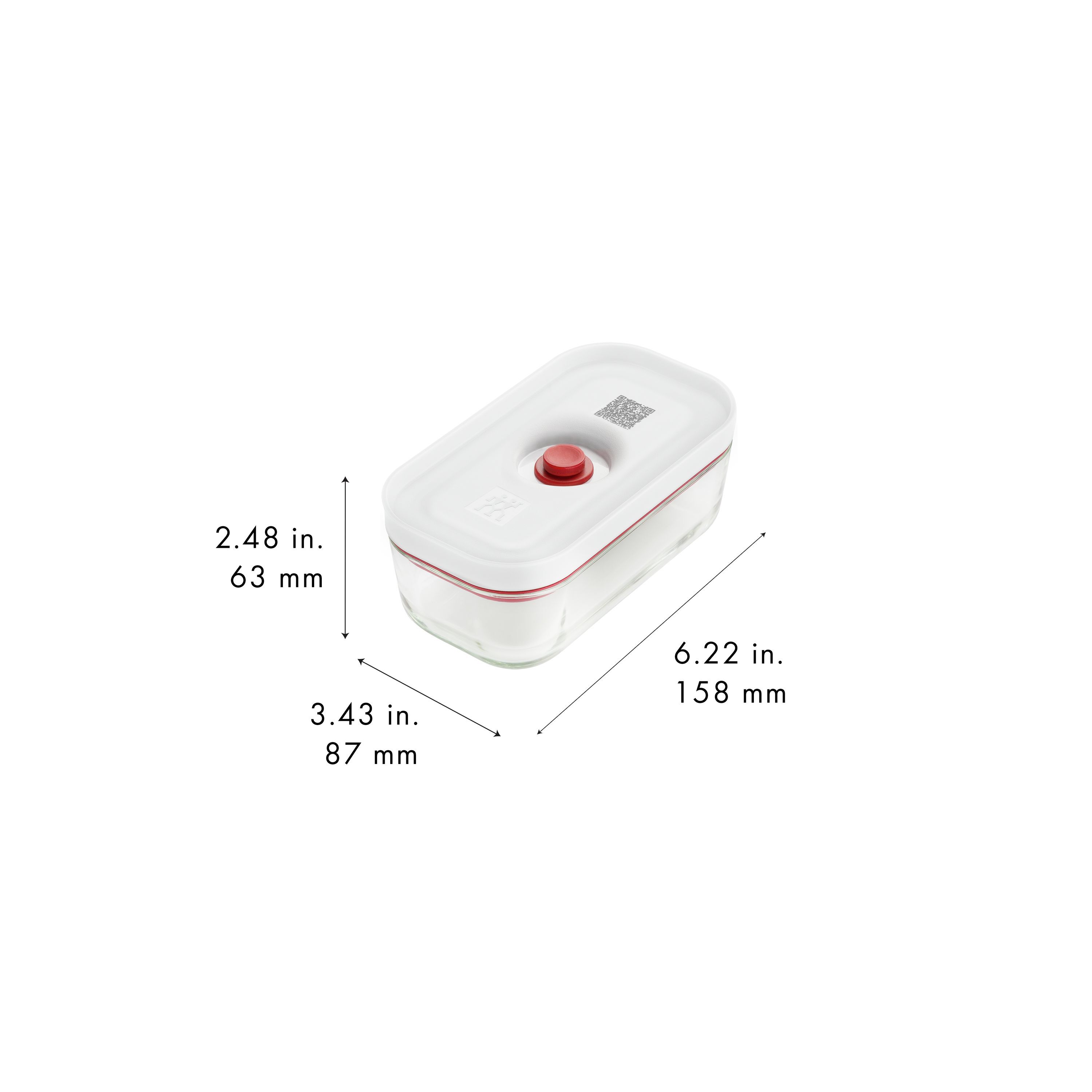 Vakuumbox S, Glas, Rot