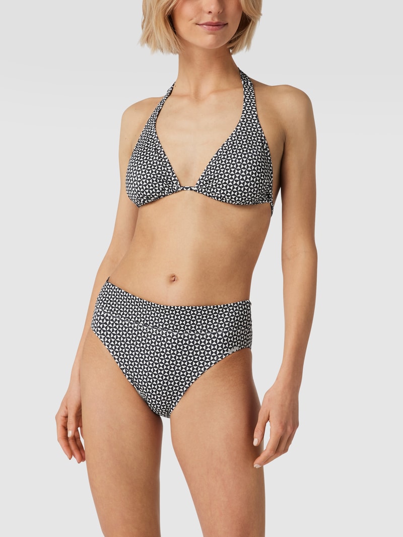 Bikini-Oberteil mit grafischem Allover-Muster in marineblau