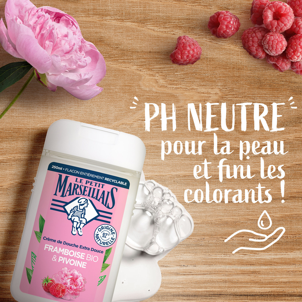 le petit marseillais Gel Douche Cueillettes Fruitées Framboise/Pivoine Gel douche