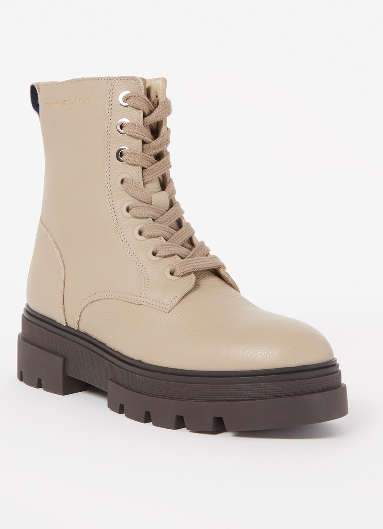 Ghete din piele cu șireturi Tommy Hilfiger