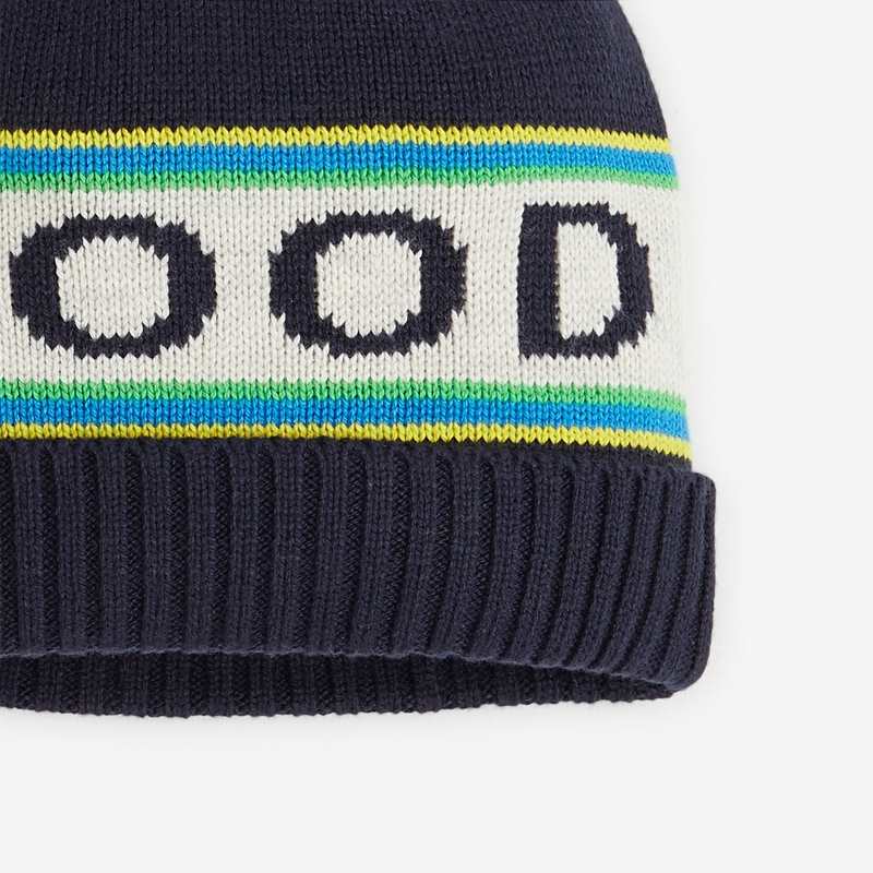 Bonnet réversible enfant bleu marine en coton recyclé garçon Catimini