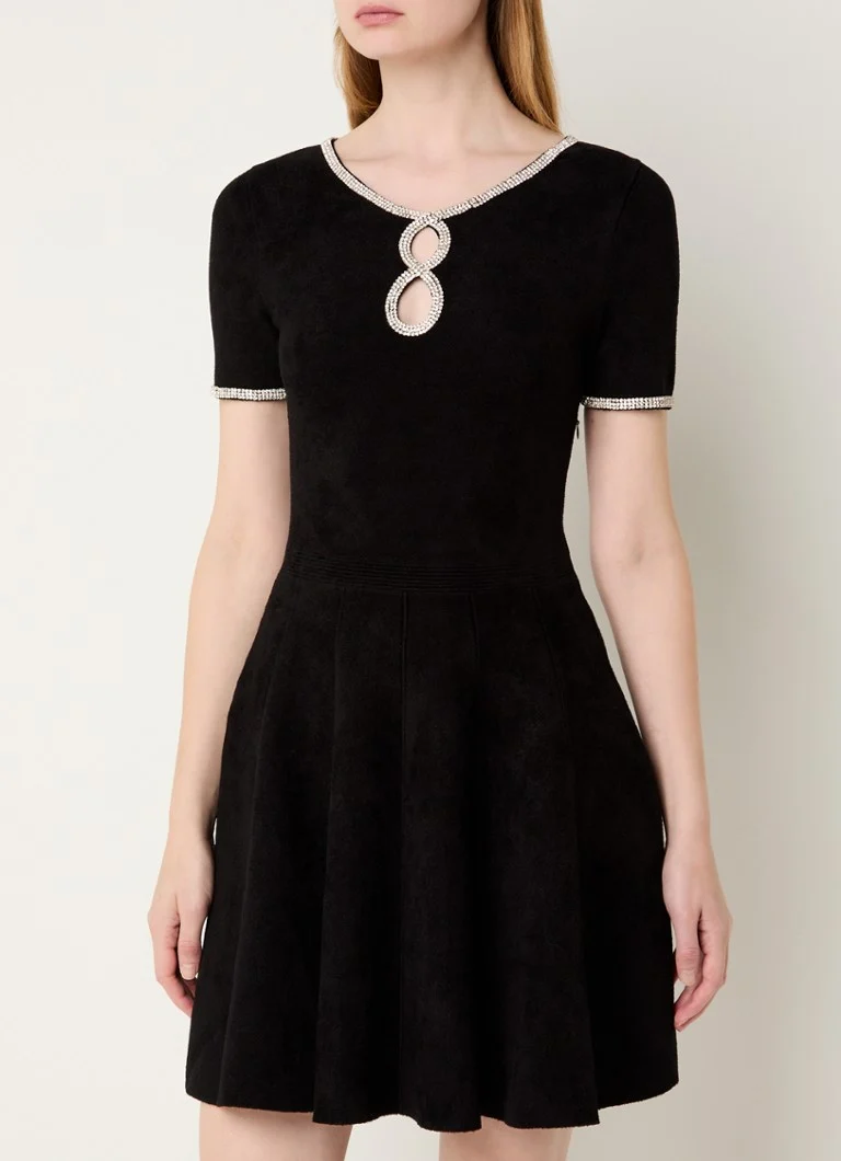 Sandro Mini dress with rhinestones and cut-out detail