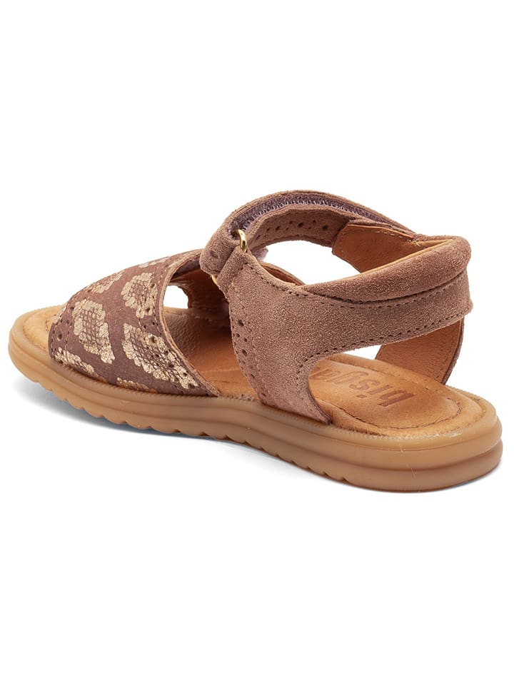 bisgaard Leder-Sandalen in Hellbraun/ Gold günstig kaufen