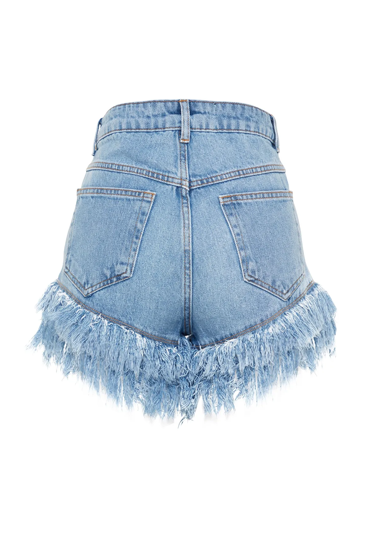 Trendyol Collection  Shorts - Blau - Hoher Bund