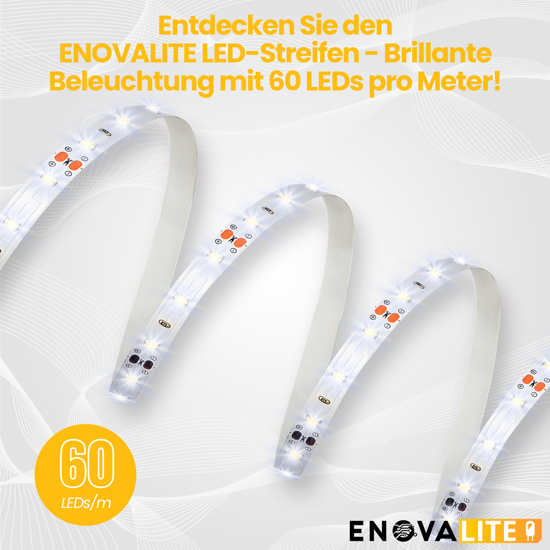 ENOVALITE LED-Streifen, RGB und neutralweißes Licht, IP54, 24 V
