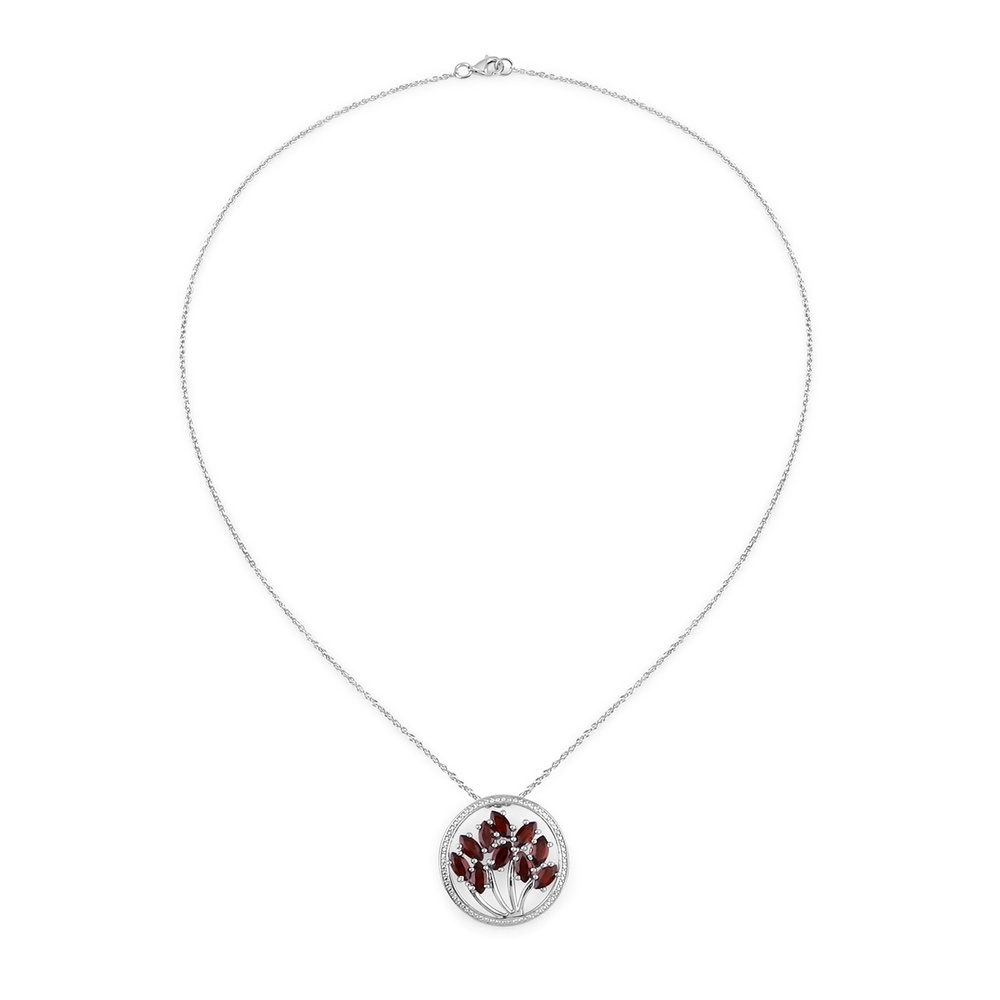 Rafaela Donata Chaîne Tree of Life Argent sterling Grenat en Argent Bijoux