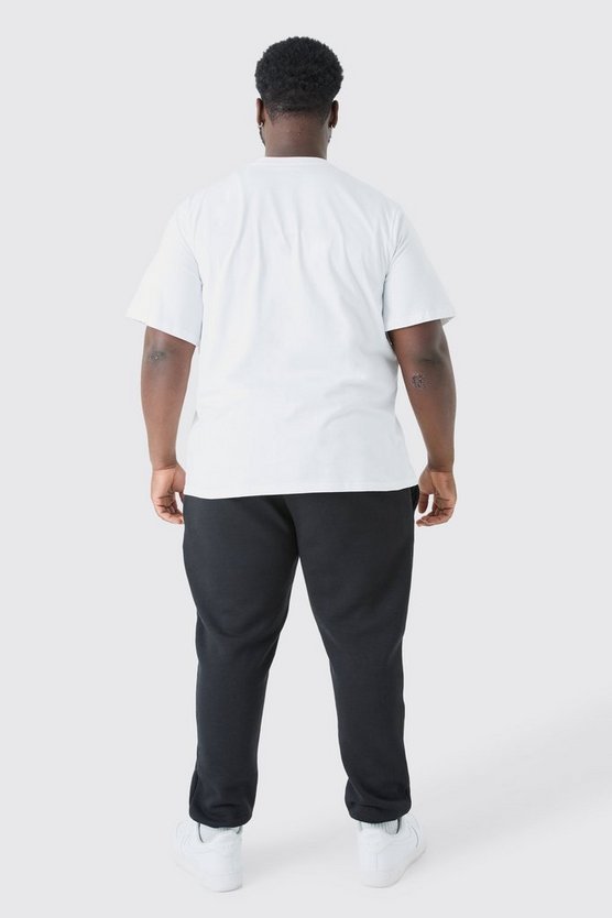 Plus T-Shirt mit Man Signature Stickerei