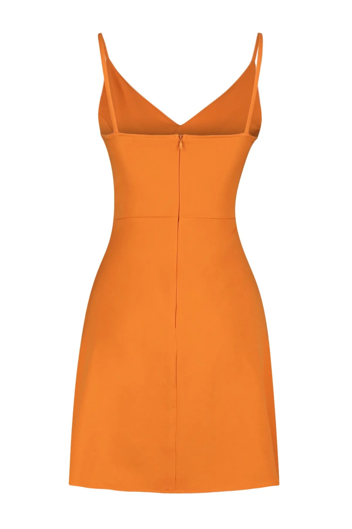 Trendyol Collection  Orangefarbenes A-Linien-Minikleid mit gewebtem Volant TWOSS20EL1123
