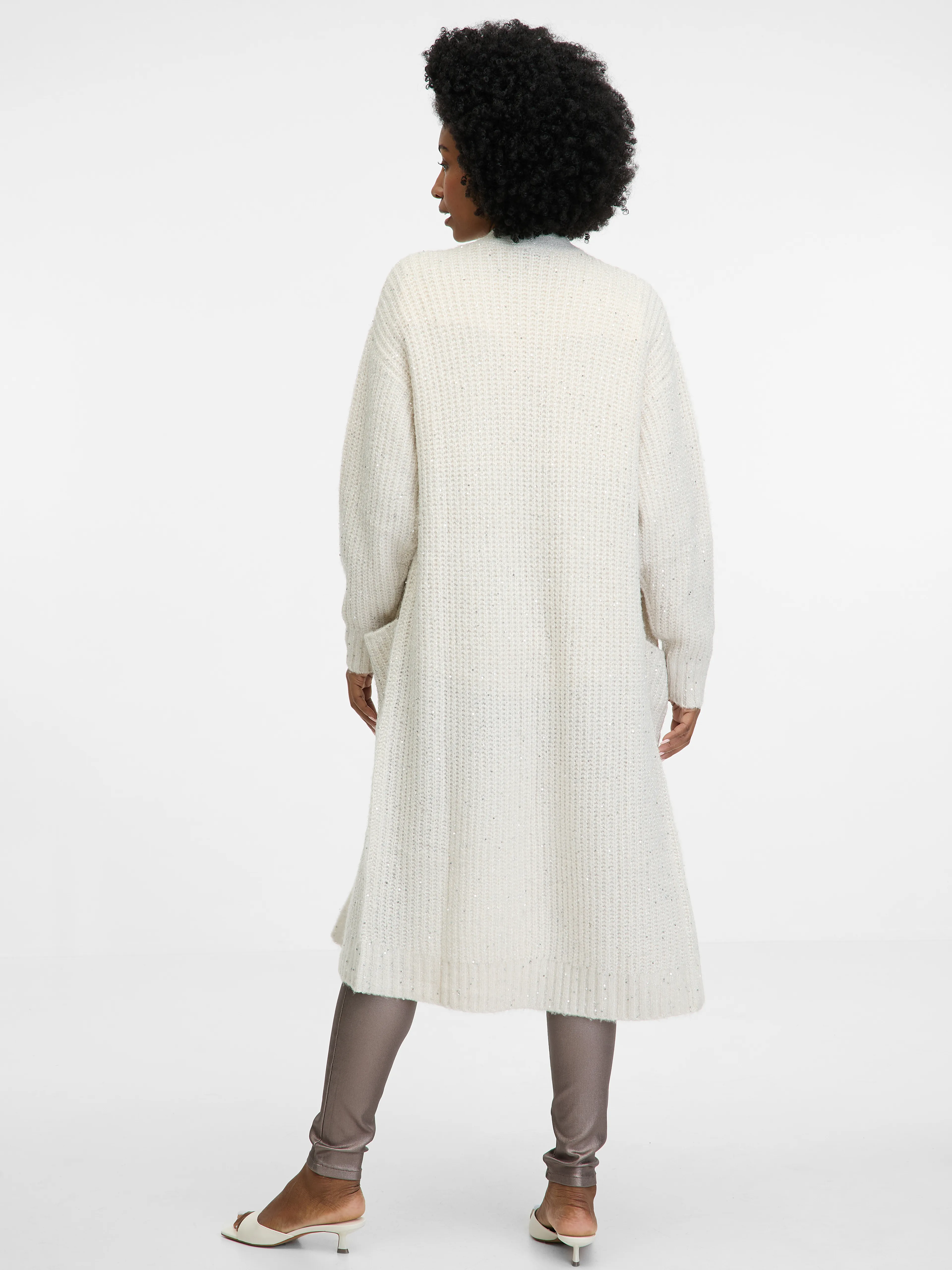 Cremefarbene Damen-Strickjacke ORSAY