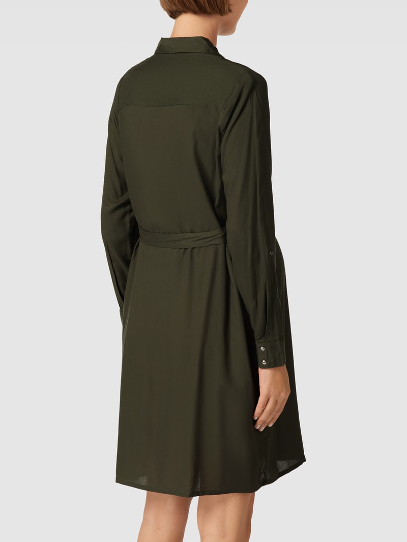 Knielanges Kleid mit Taillengürtel Modell 'LIA' in khaki