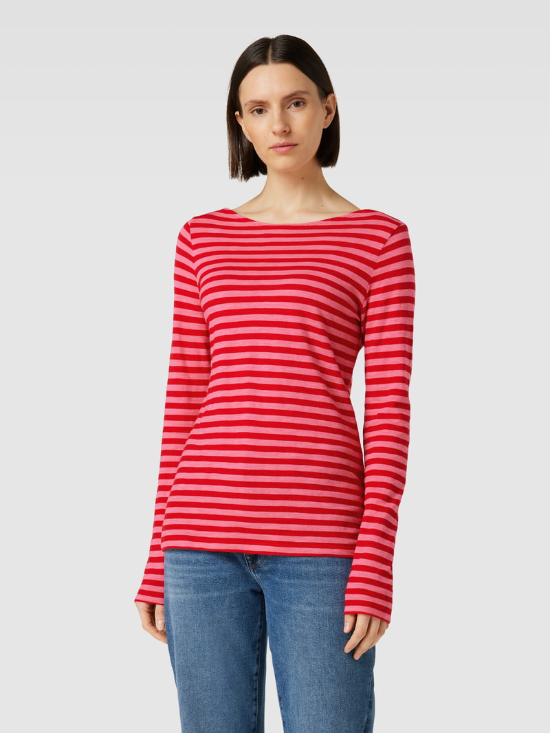 Strickpullover mit Streifenmuster in rot
