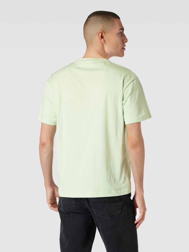 T-Shirt mit Label-Print Modell 'HERO' in neon grün