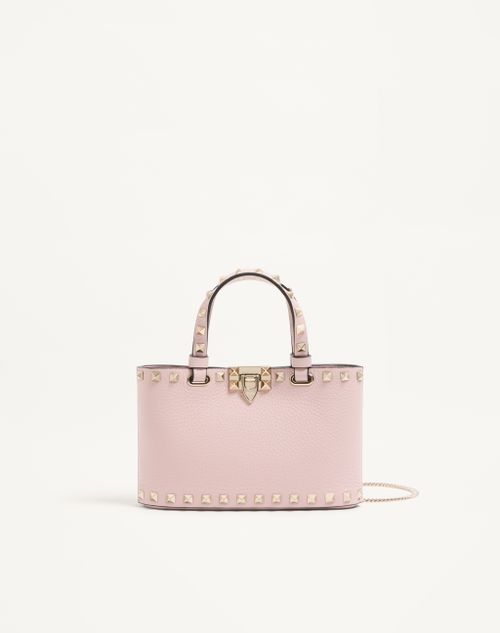 Bolsa de compras Mini Rockstud em couro de bezerro granada