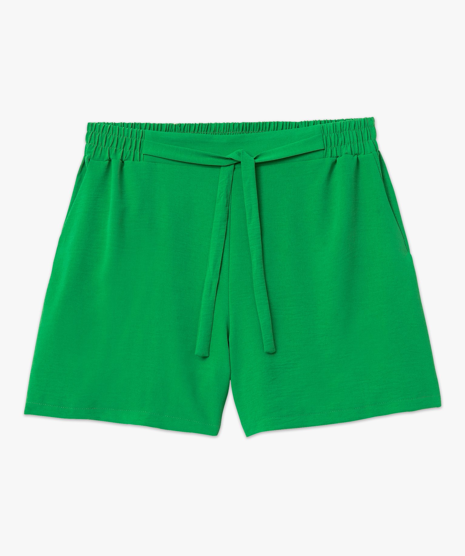 Short en matière satinée femme grande taille vert | GEMO