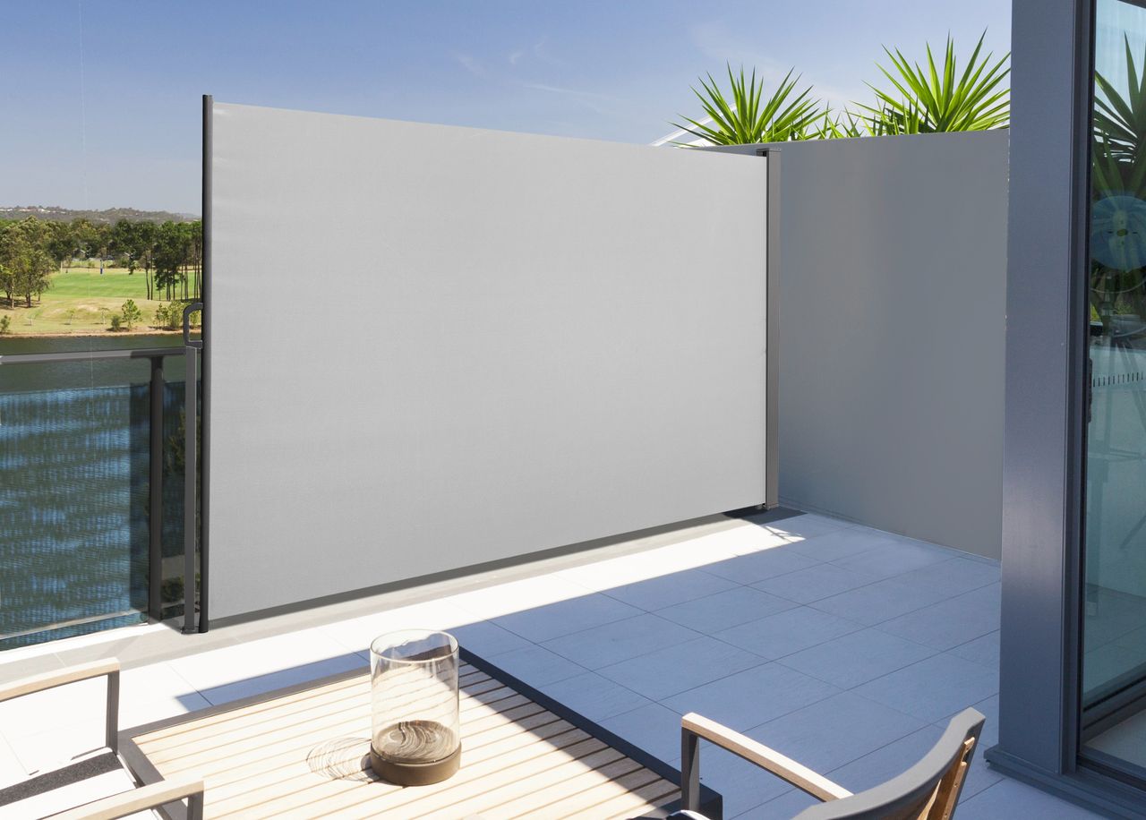 Gartenfreude Seitenmarkise 160 x 300 cm, hellgrau