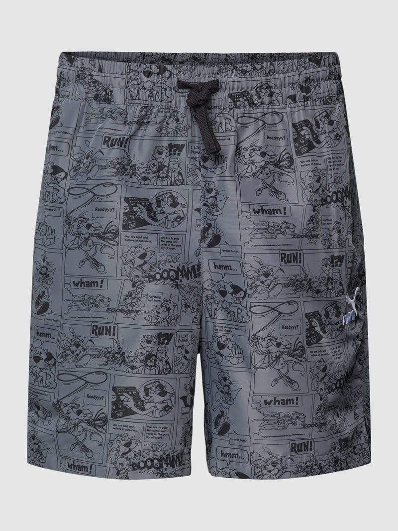 Shorts mit Allover-Print Modell 'CLASSICS SUPER' in schwarz