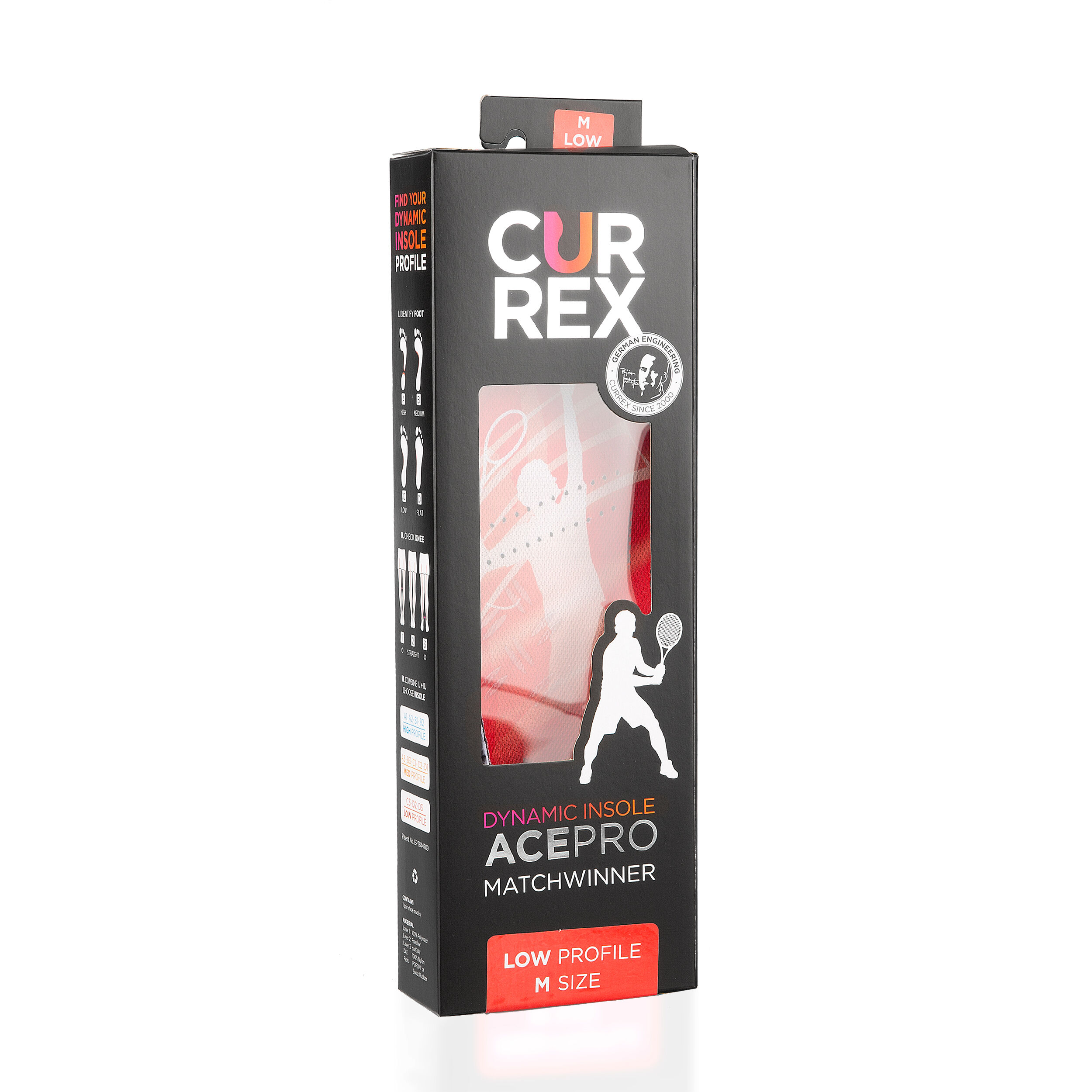 AcePro Low Einlegesohle - Rot, Dunkelrot