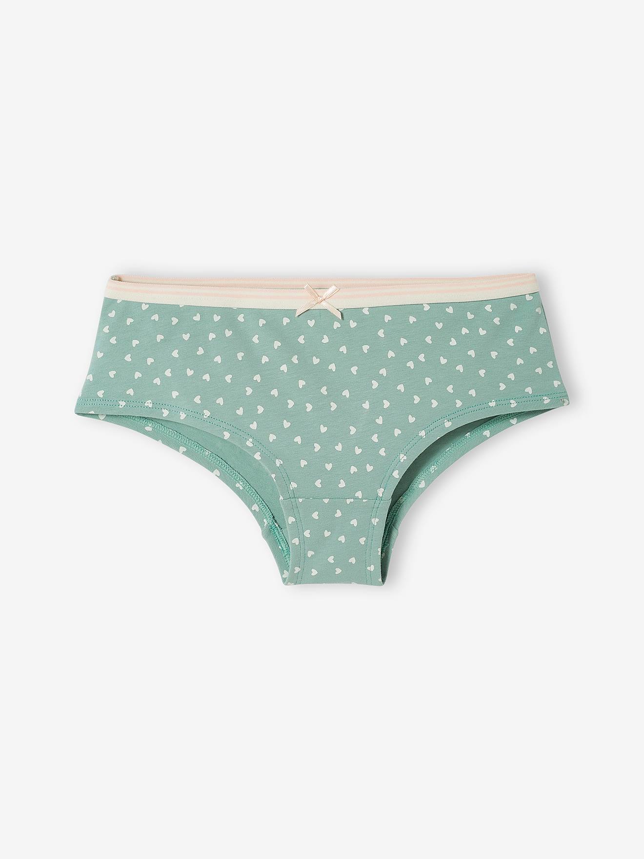 Vertbaudet 5er-Pack Mädchen Shortys, Herzen Oeko Tex - pack rosa/weiß