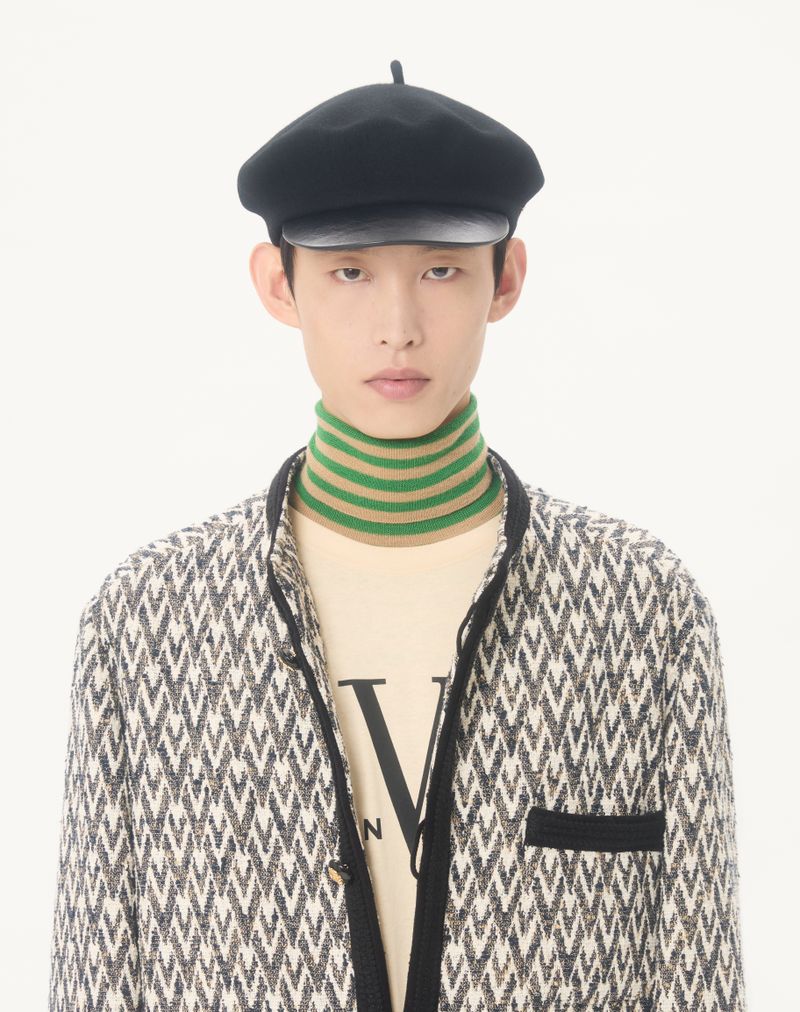 Valentino Bouclè Uldjakke med Jacquard-motiv Toute La V