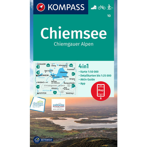 KOMPASS WANDERKARTE 10 CHIEMSEE, CHIEMGAUER ALPEN