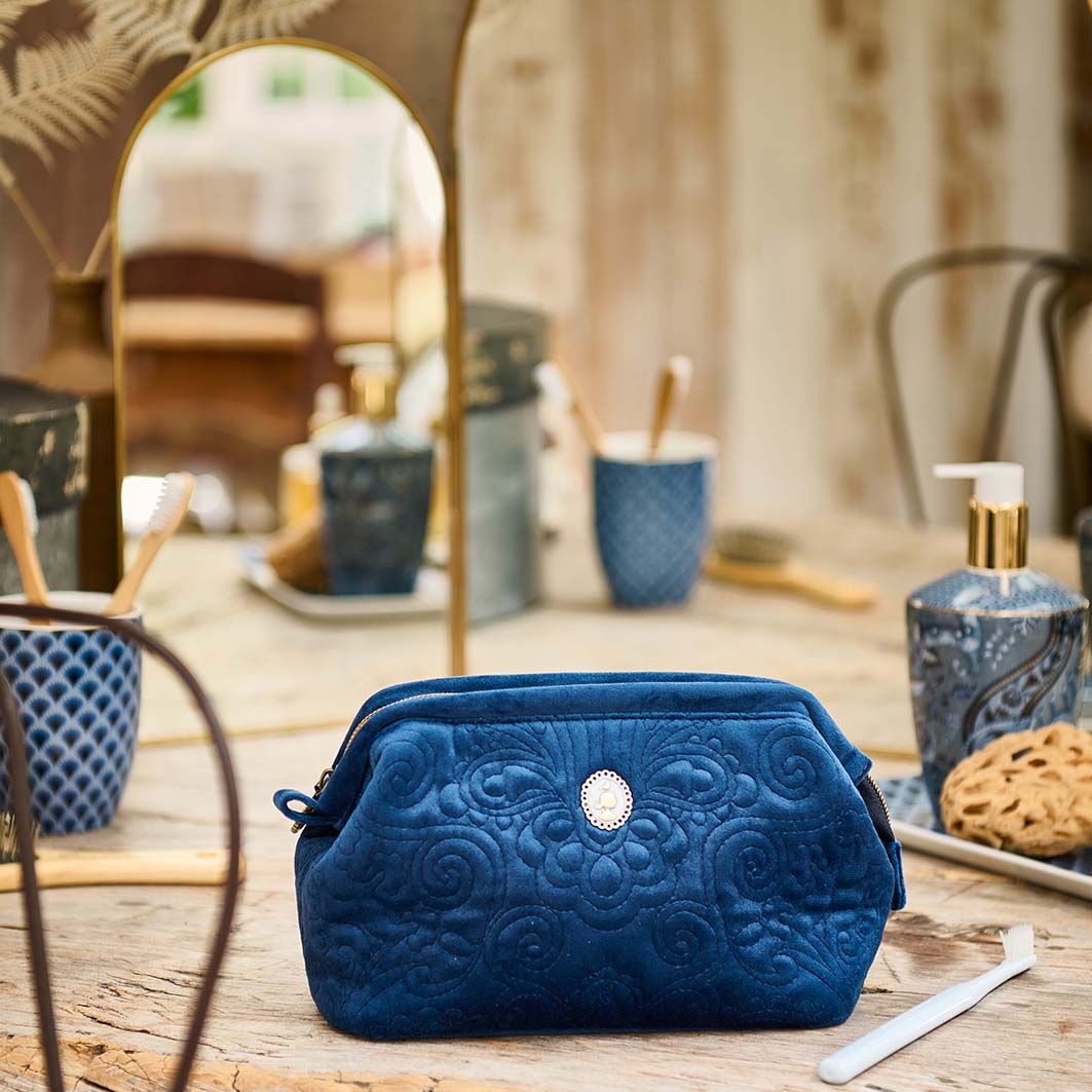 Velvet Quiltey Days Kosmetiktasche Blau