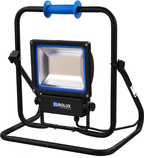 Lampada da cantiere a LED Eurolux 55.215.30 da 60 Watt, Classe II - Cavo da 5 metri su treppiede inclinabile