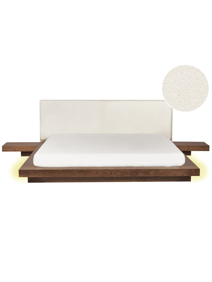 Beliani Doppelbett ZEN in Braun/Weiß - (W) 328 x (H) 86 x (L) 229 cm günstig kaufen onesize