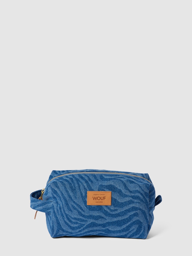 Kosmetiktasche mit Allover-Muster Modell 'Sierra' in jeans