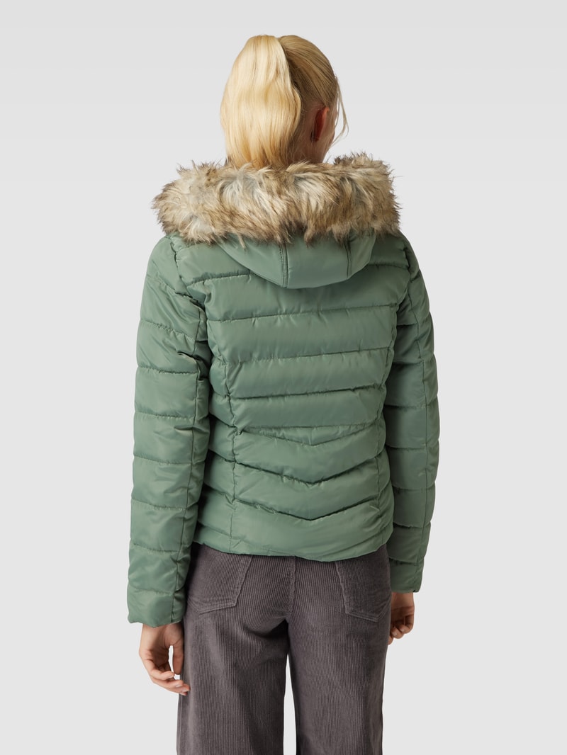 Steppjacke mit Kunstfellbesatz Modell 'ELLAN' in schilf