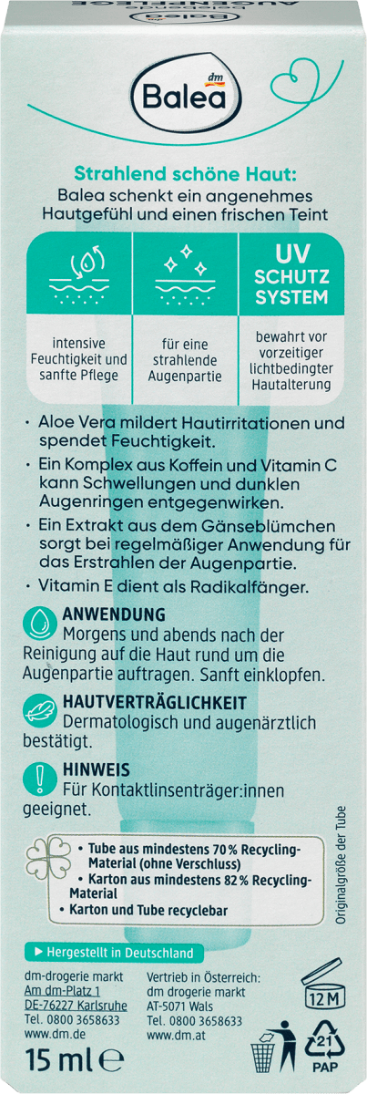 Augencreme Belebend, 15 ml